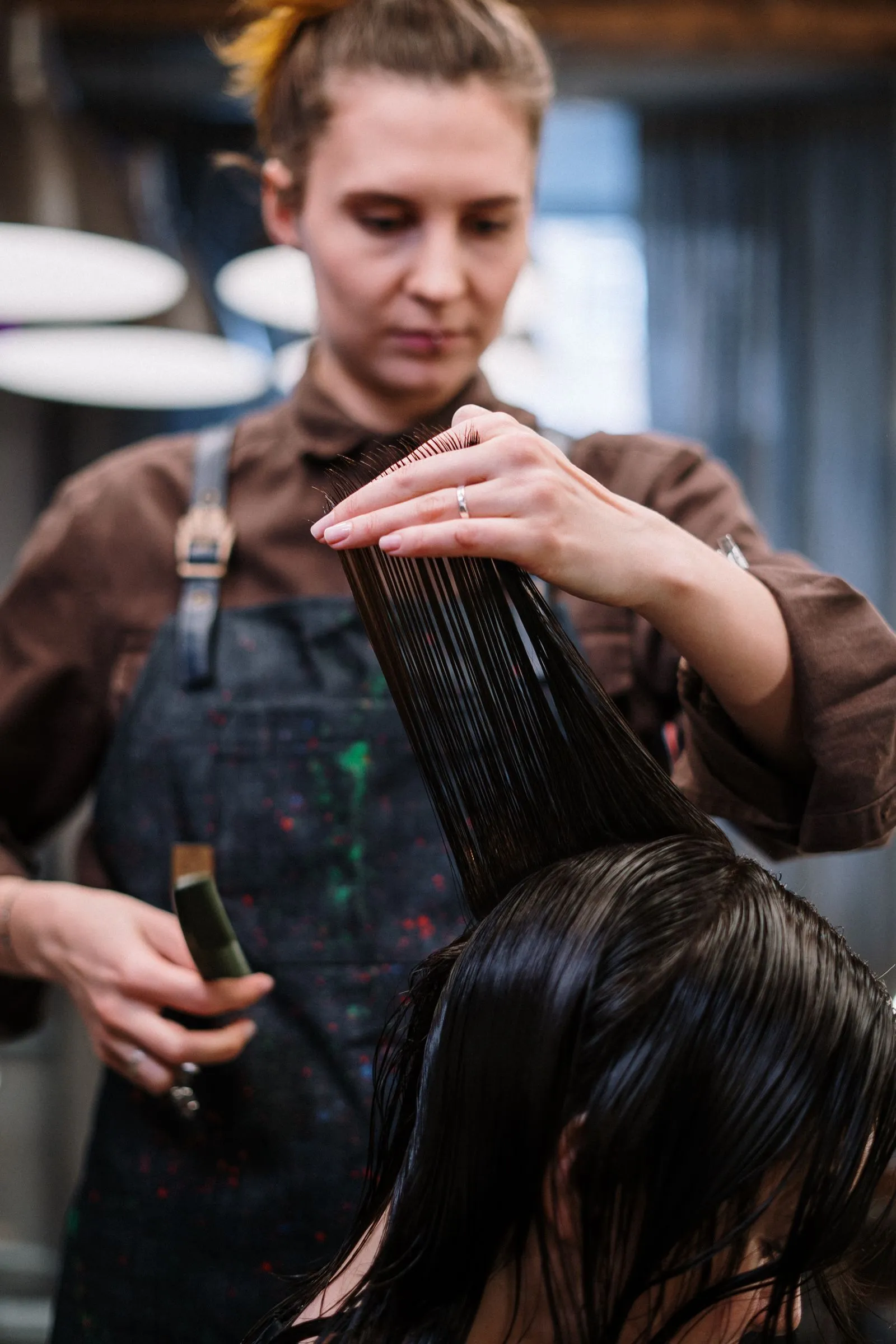 Corte en húmedo, capas largas